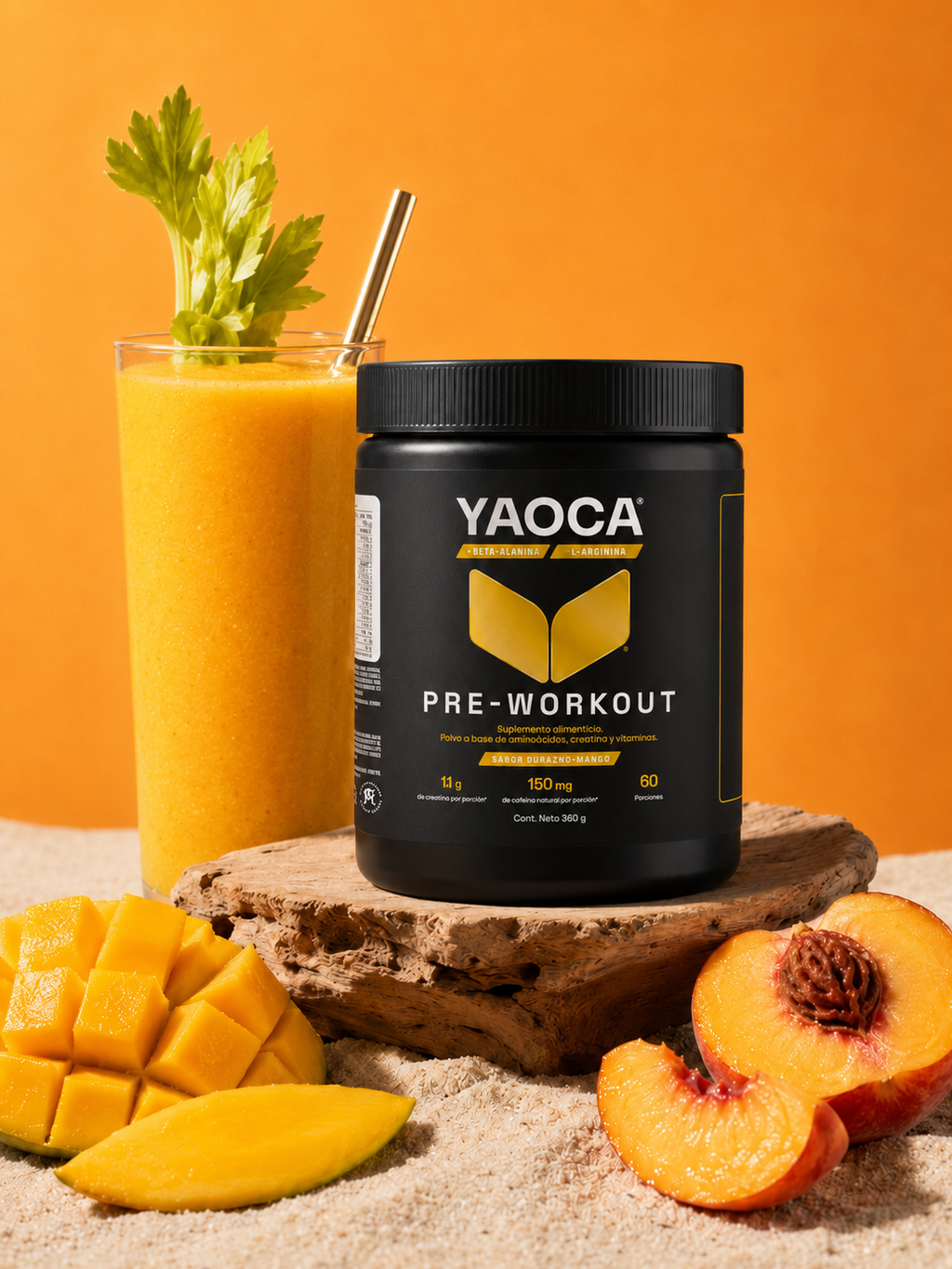 PRE-WORKOUT SABOR DURAZNO-MANGO 360g by YAOCA