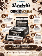 BAREBELLS Barras de proteína energizantes - Caja con 12 barras de 55g - Varios sabores