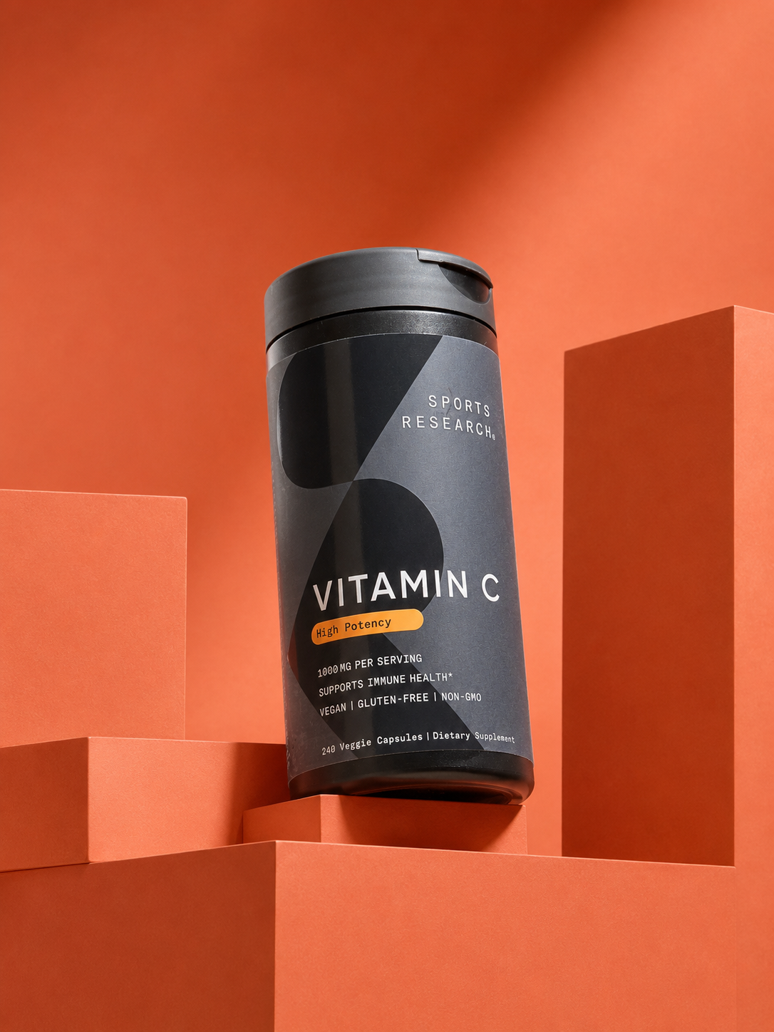 VITAMINA C High Potency - 1000mg por porción - 240 Cápsulas Veganas By SPORTS RESEARCH