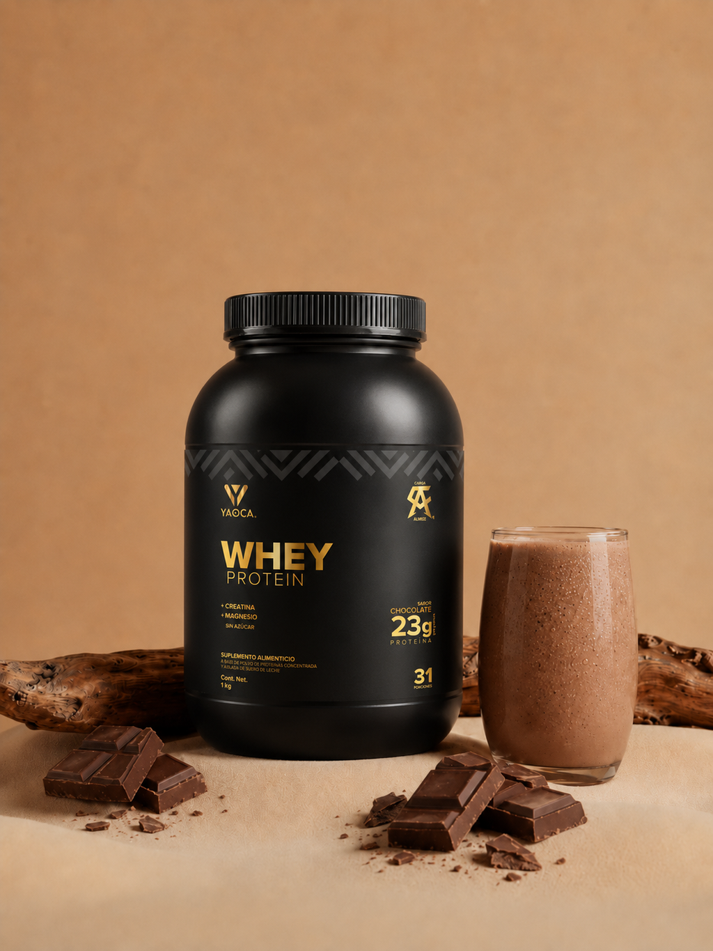 PROTEÍNA WHEY POLVO SABOR CHOCOLATE 1kg by YAOCA
