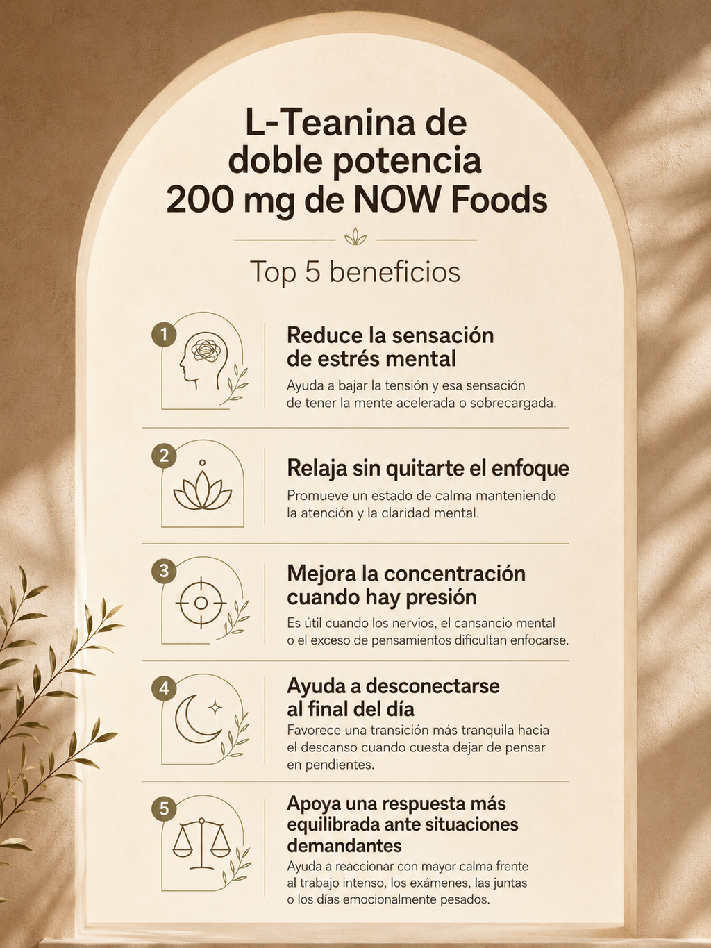L-TEANINA DE DOBLE POTENCIA 200 MG 120 VEGCAPS by NOW FOODS