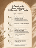 L-TEANINA DE DOBLE POTENCIA 200 MG 120 VEGCAPS by NOW FOODS