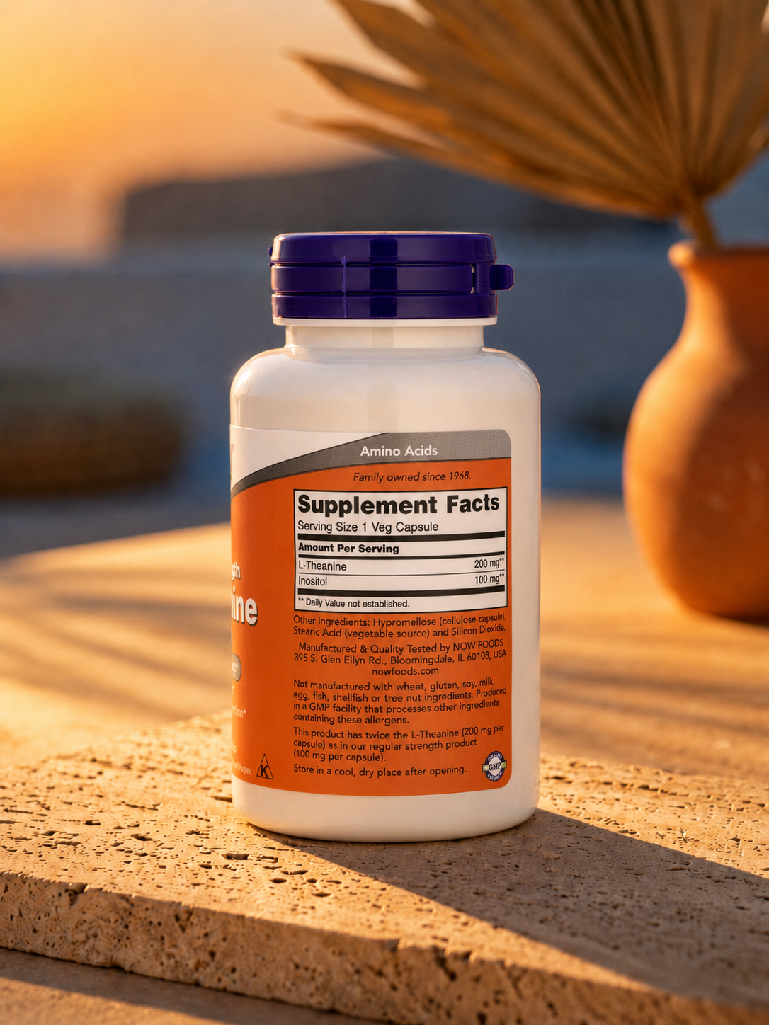 L-TEANINA DE DOBLE POTENCIA 200 MG 120 VEGCAPS by NOW FOODS