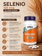 SELENIO 100MCG 250 TABS by NOW FOODS