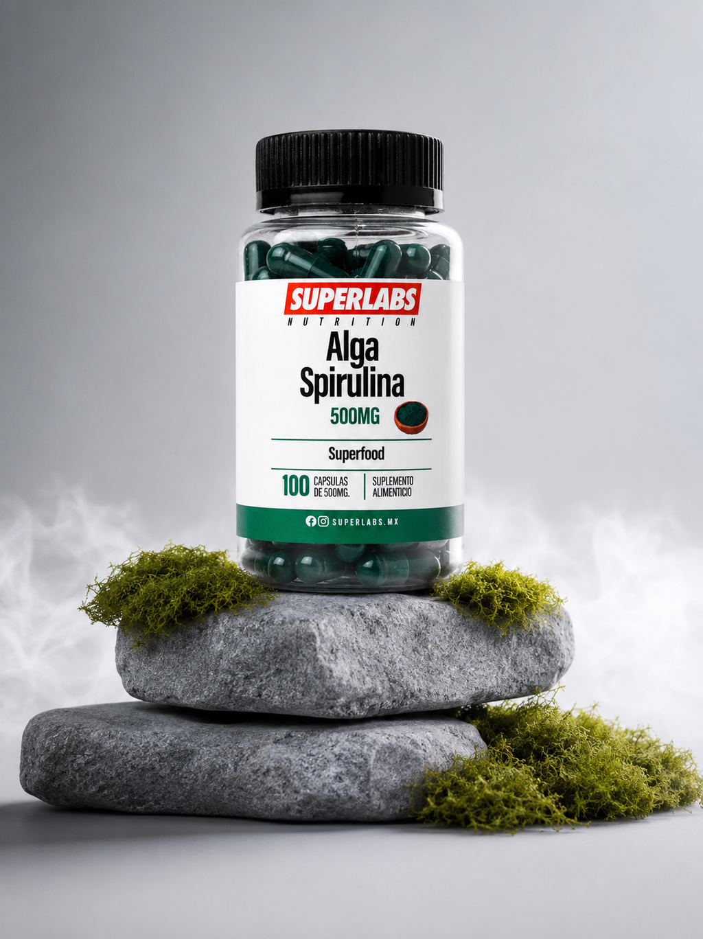 ALGA SPIRULINA 500MG 100 CAPSULAS by SUPERLABS