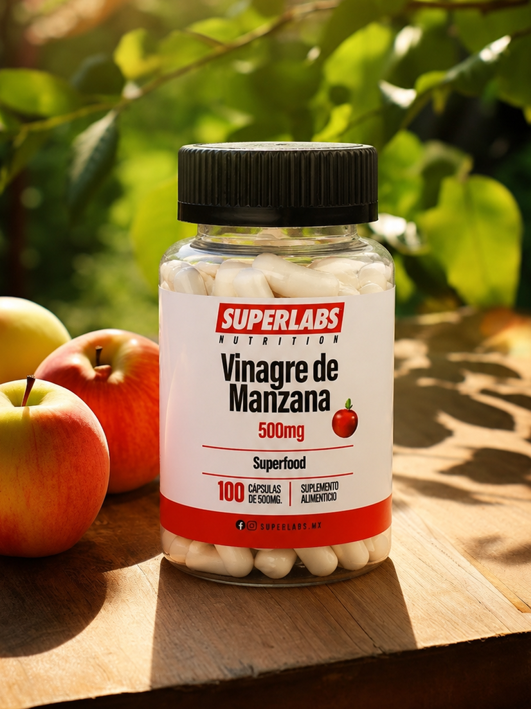 VINAGRE DE MANZANA  - 500MG 100 CAPSULAS by SUPERLABS