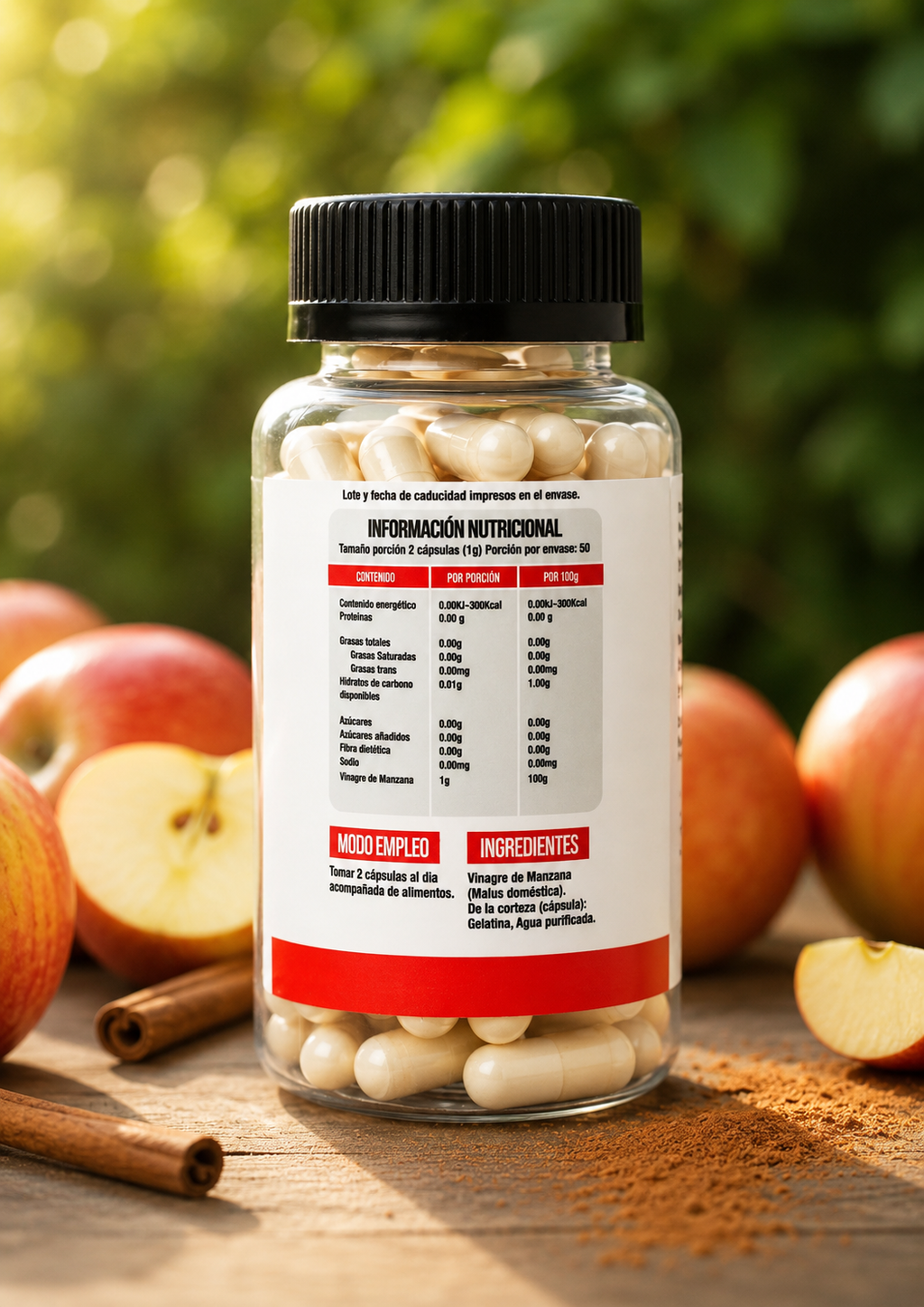 VINAGRE DE MANZANA  - 500MG 100 CAPSULAS by SUPERLABS