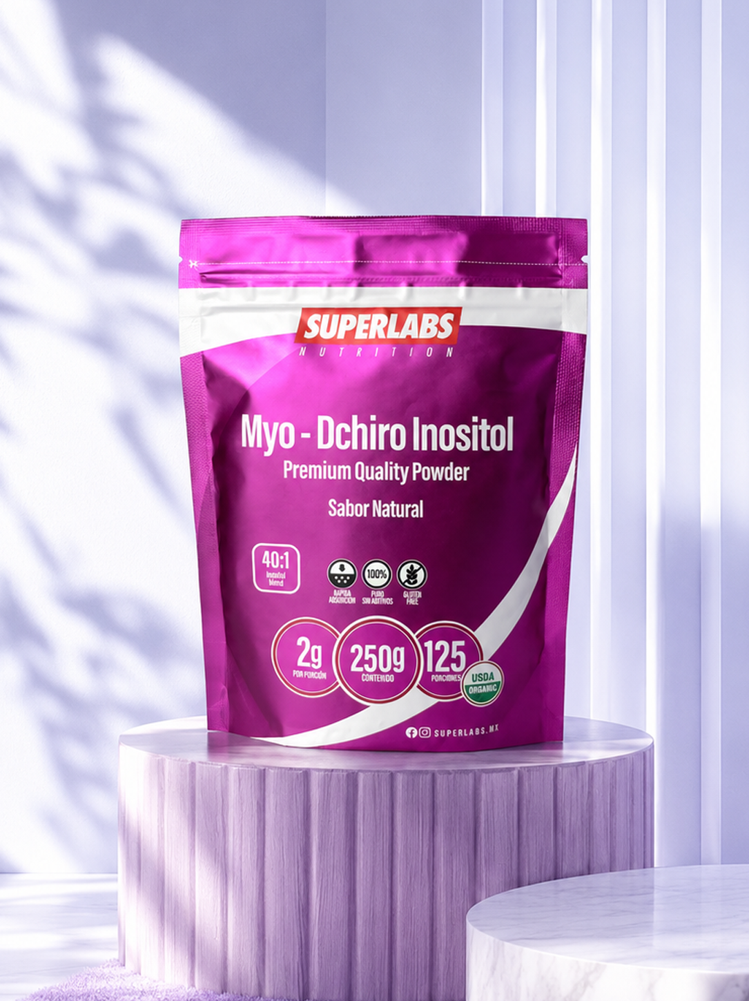 Superlabs Nutrition Myo-Dchiro Inositol Premium 250 gr - 125 porciones by SUPERLABS