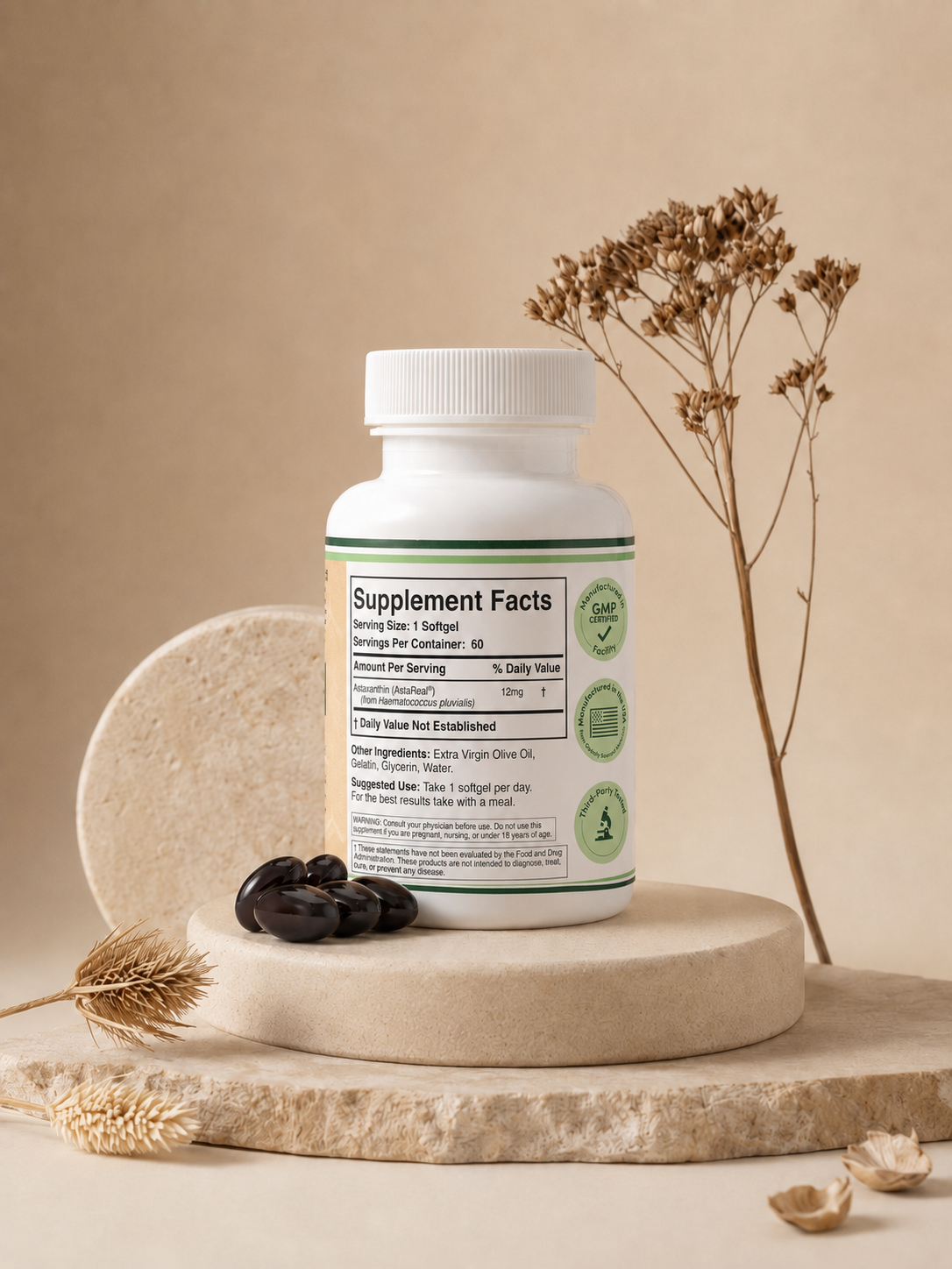 ASTAXANTINA (ASTAREAL) 12 mg - 60 SOFTGELS by DOUBLE WOOD