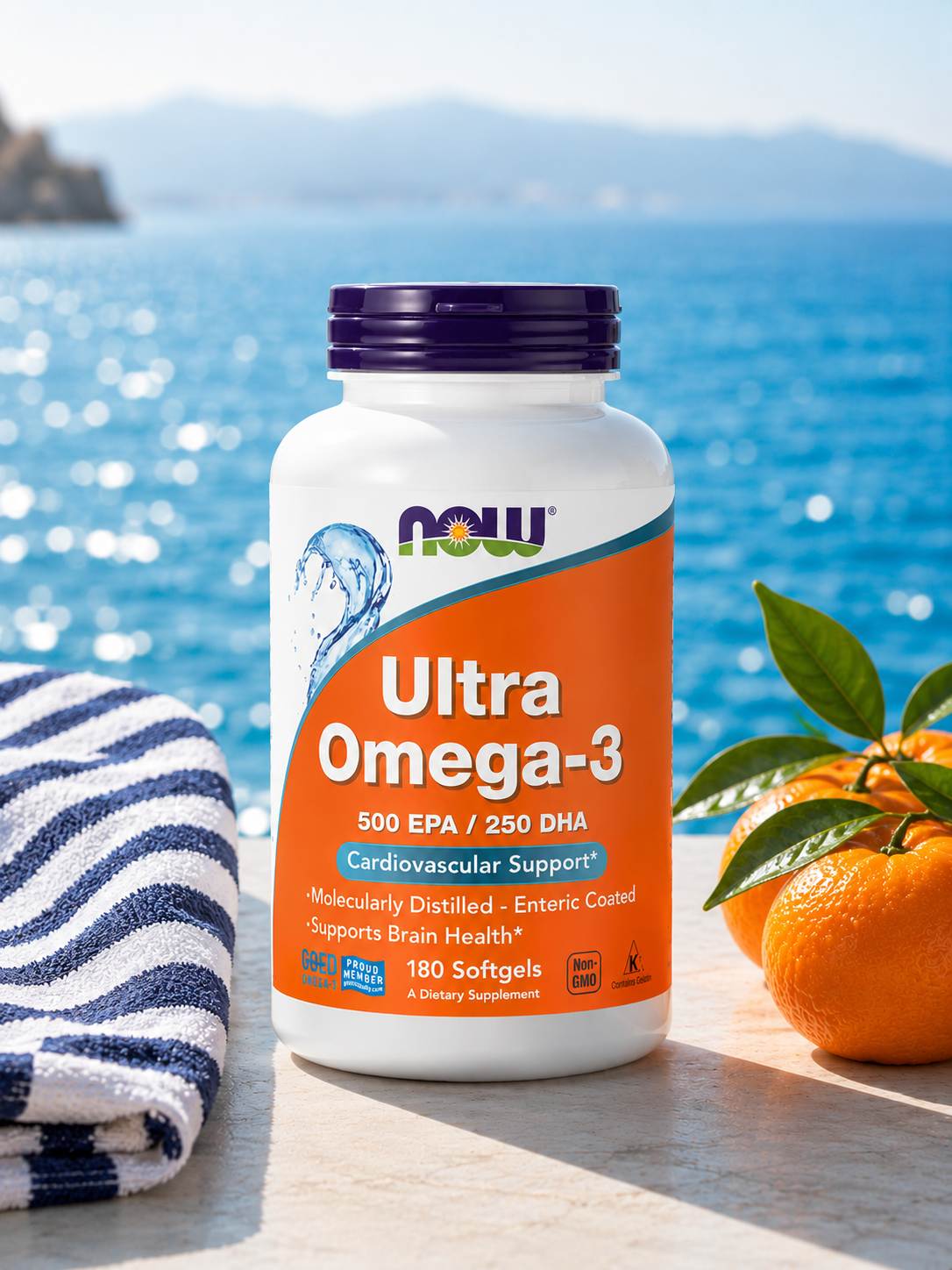 ULTRAOMEGA-3, 500 EPA/250 DHA 180 Softgels by NOW FOODS
