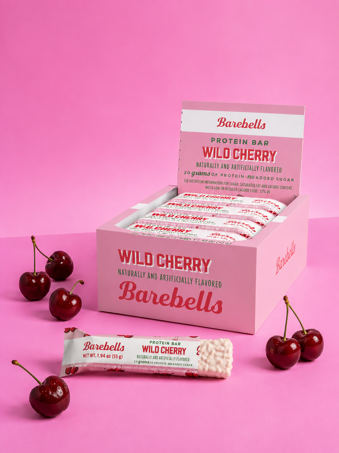 BAREBELLS Barras de proteína energizantes - Caja con 12 barras de 55g - Varios sabores