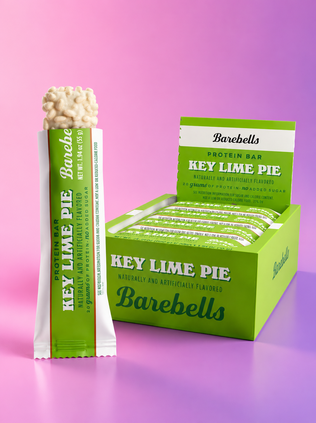BAREBELLS Barras de proteína energizantes - Caja con 12 barras de 55g - Varios sabores