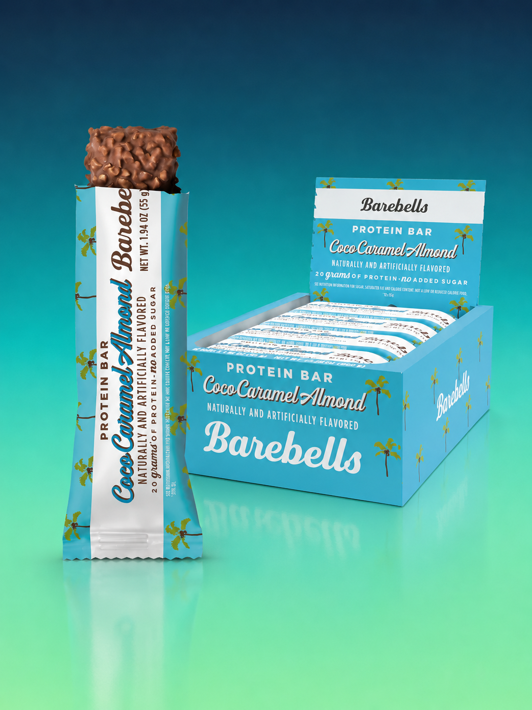 BAREBELLS Barras de proteína energizantes - Caja con 12 barras de 55g - Varios sabores