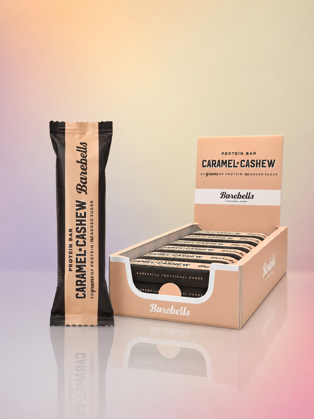 BAREBELLS Barras de proteína energizantes - Caja con 12 barras de 55g - Varios sabores