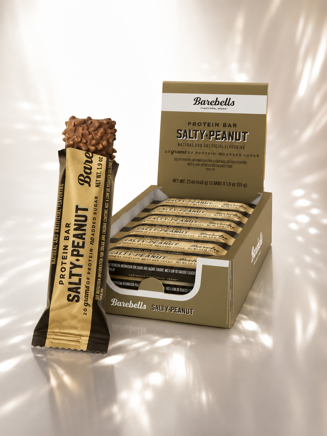 BAREBELLS Barras de proteína energizantes - Caja con 12 barras de 55g - Varios sabores