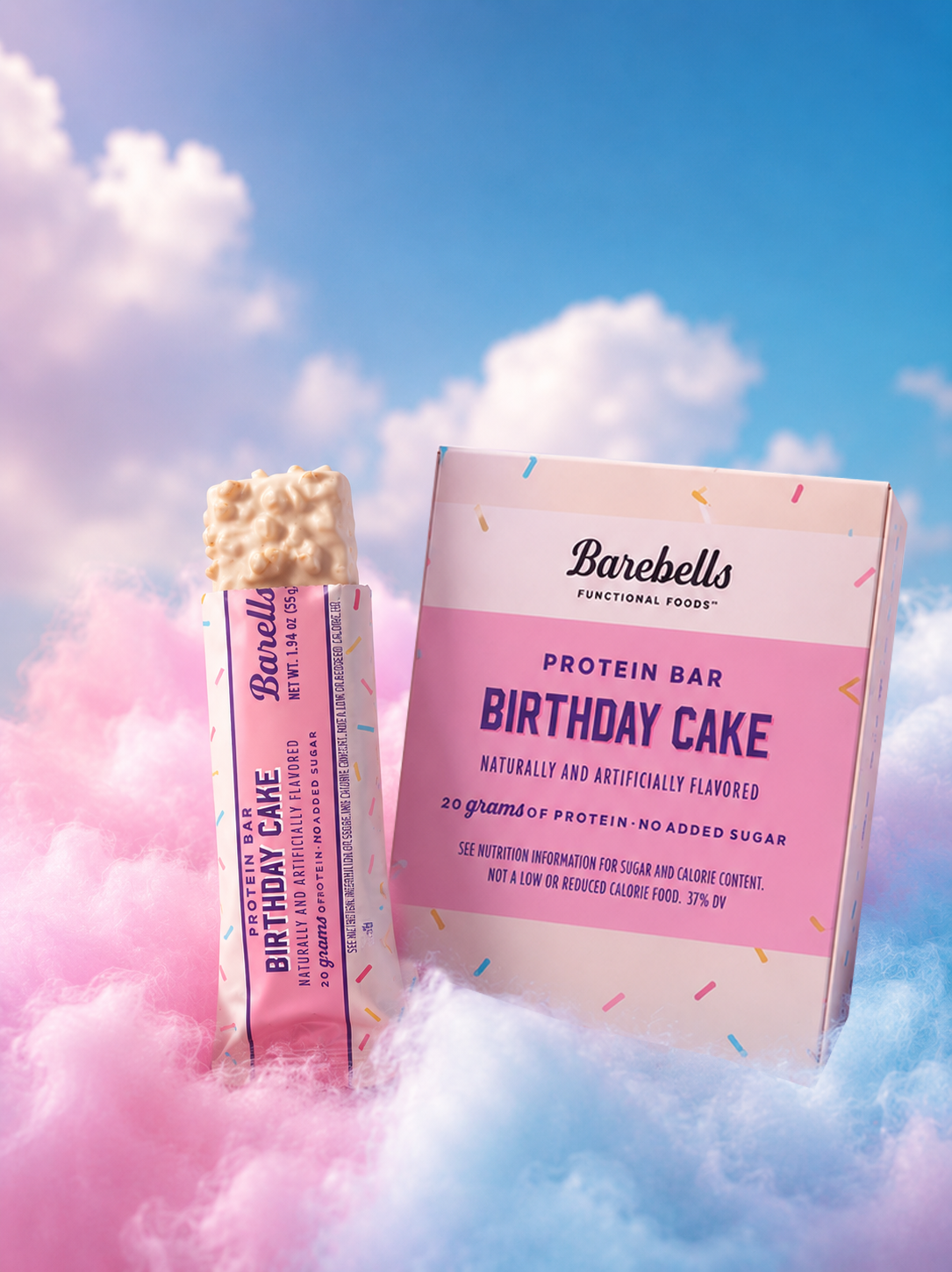 BAREBELLS Barras de proteína energizantes - Caja con 12 barras de 55g - Varios sabores