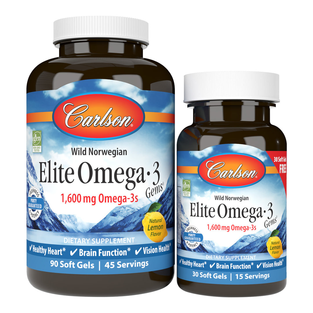 Elite Omega-3 Gems 1600mg 90 + 30 Cápsulas - Frente