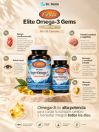 Elite Omega-3 Gems 1600mg 90 + 30 Cápsulas - Infografía