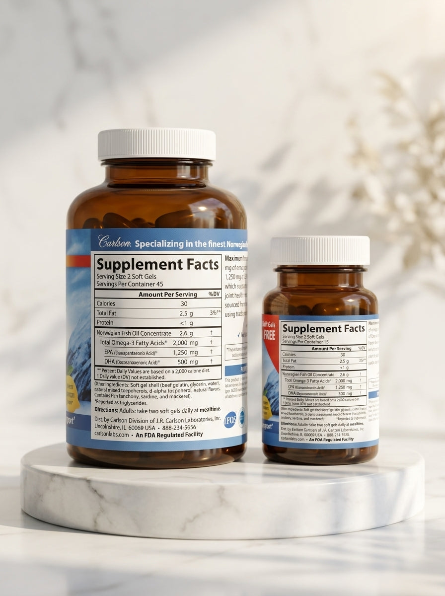 Maximum Omega 2000 90 + 30 Softgels - Etiqueta