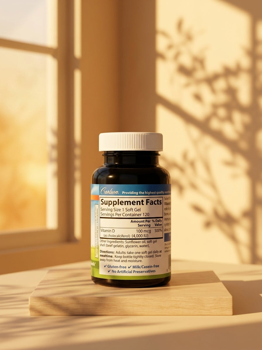 Vitamin D 4000 IU 120 Softgels - Etiqueta