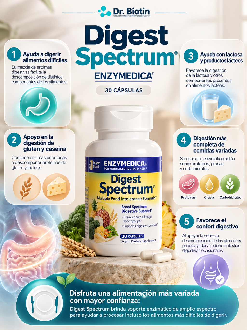 Digest Spectrum 30 cápsulas - Infografía