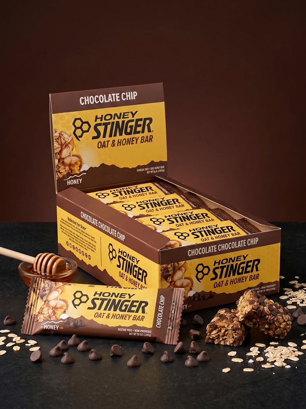 Barra Honey Stinger Chocolate Chip - Frente