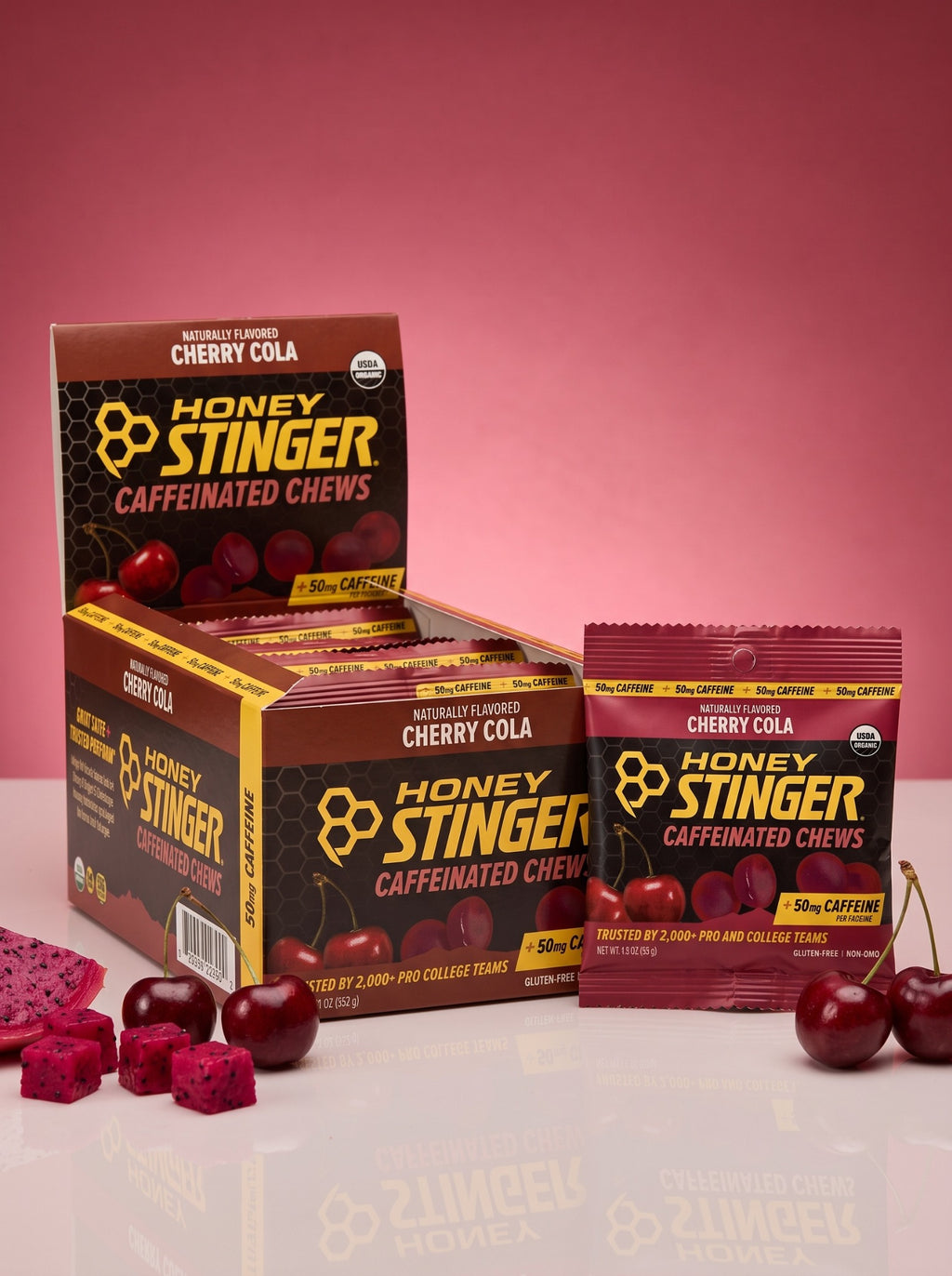 Gomitas Honey Stinger Con cafeína Cherry Cola - Frente