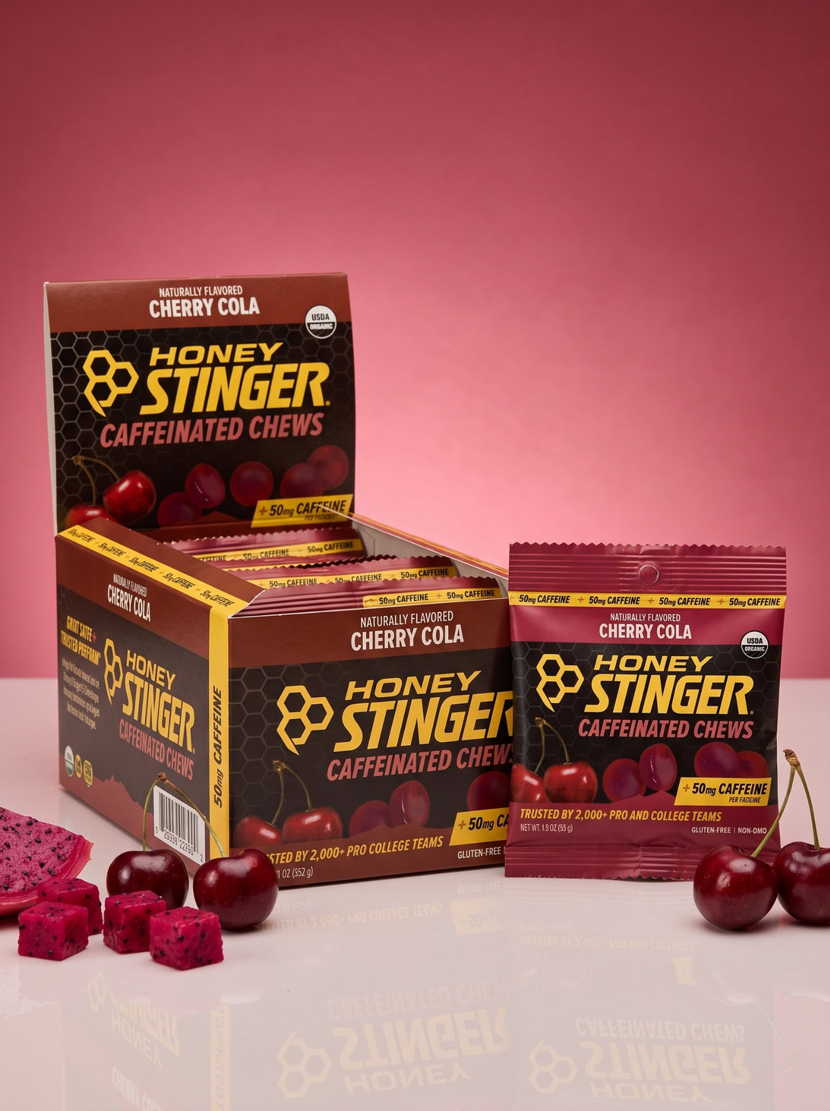 Gomitas Honey Stinger Con cafeína Cherry Cola - Frente