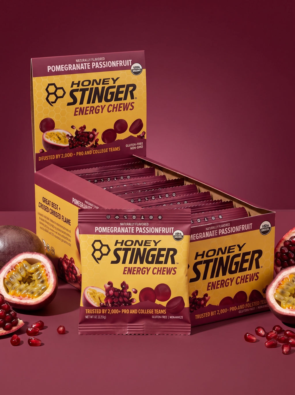 Gomitas Honey Stinger Regular Granada Maracuyá - Frente