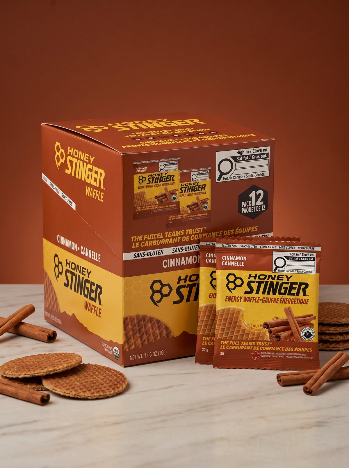 Waffle Honey Stinger Canela - Frente