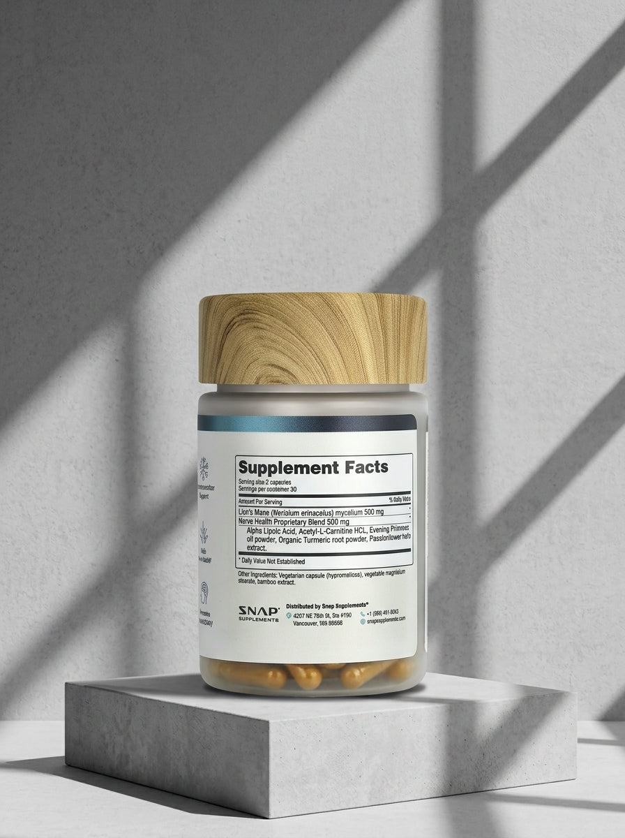 SNAP Nerve Health 60 Cápsulas - Etiqueta