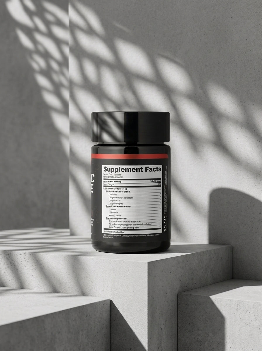 Nitric Oxide Booster 60 cápsulas - Etiqueta
