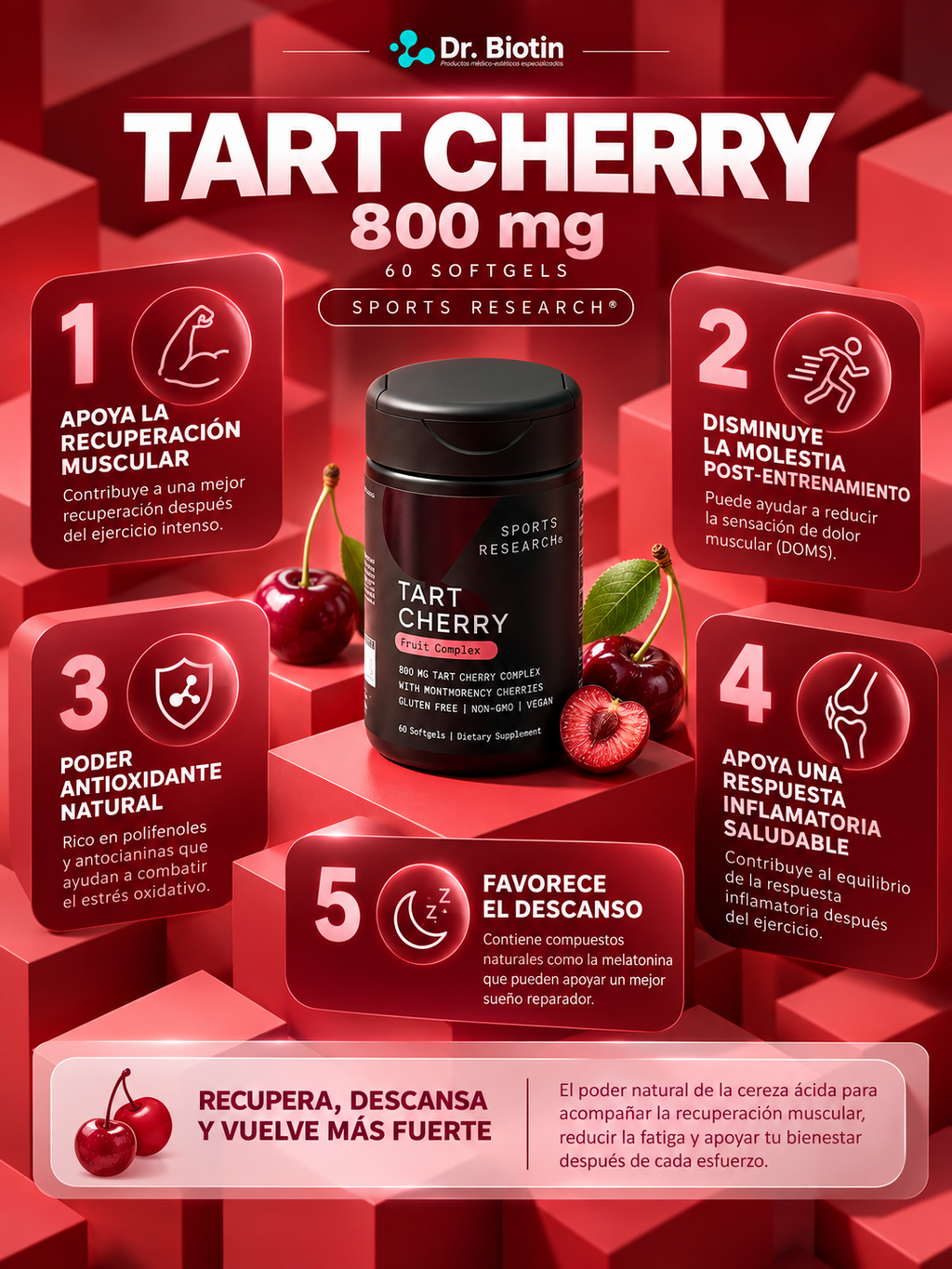 Tart Cherry 800mg - Infografía