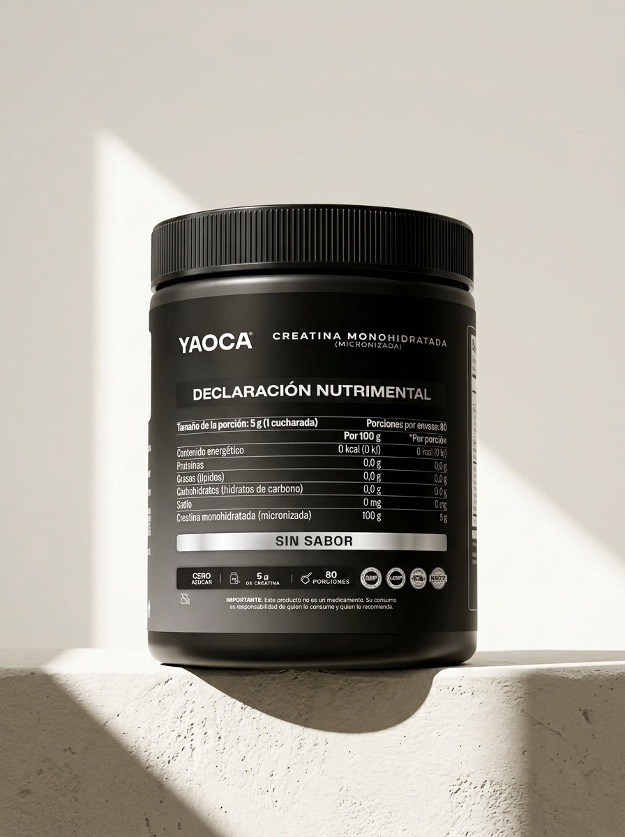 Creatina YAOCA 200 g - Etiqueta